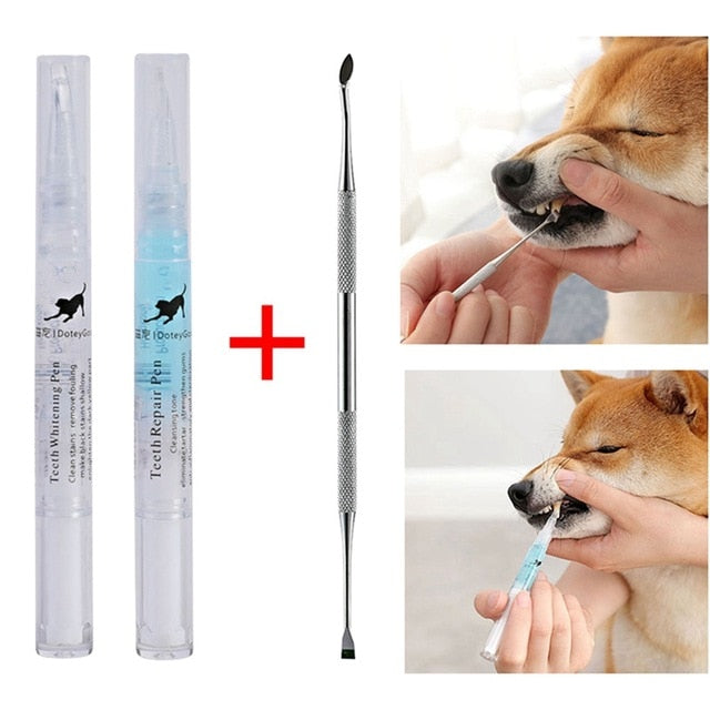 Pet Dog Teeth Cleaning Kit Pet Beauty Toothbrush Dog Cat Tartar Dental Stone Cleaning Pen