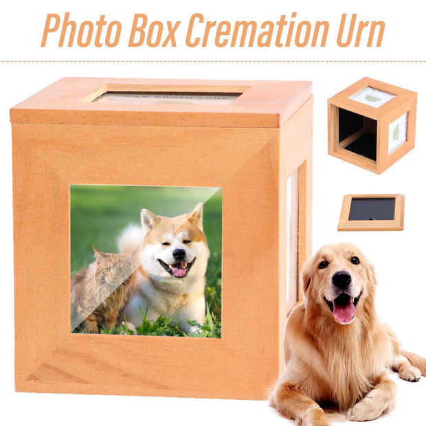 Pet Wood Urn Pet Urn Peaceful Pet Memorial Keepsake Urn Photo Box Pet Cremation Urn Dog Cat Urn