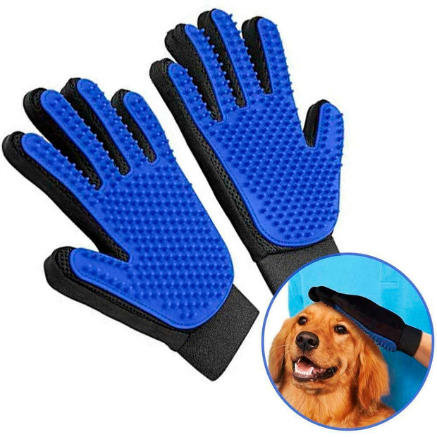 Glove quitapelos so pets removes the hair and massage to pet dogs or cats, waterproof for cleaners with velcro closing