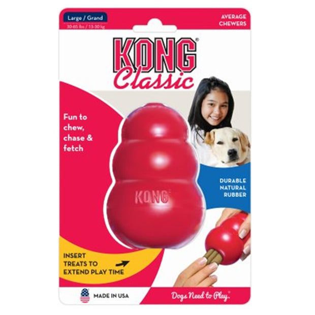 XS-XXL KONG Classic Dog Toy with Your Choice of Dog Treat Toy