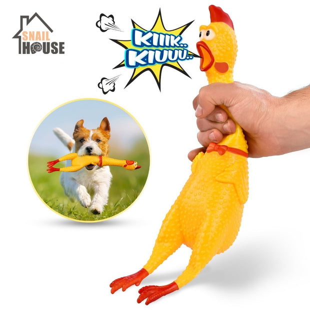 Snailhouse 2019 Hot Sell Screaming Chicken Pets Dog Toys Squeeze Squeaky Sound Funny Toy Safety Rubber For Dogs Molar Chew Toys