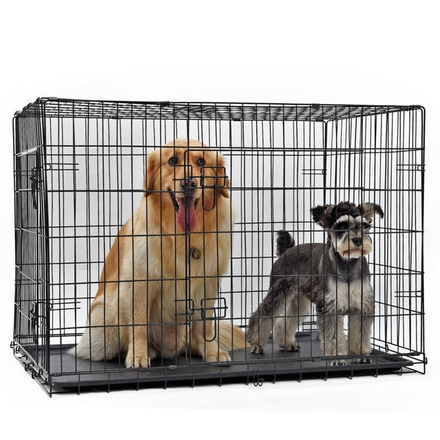 wholesale Domestic Delivery Pet Dog Cage Crate Double-Door Pet Kennel Collapsible Easy Install Fit Your Pets Pet House Dog Cage