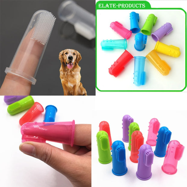 5.5*2.2cm Super Soft Pet Finger Toothbrush Teddy Dog Brush Addition Bad Breath Tartar Teeth Care Dog Cat Cleaning Supplies