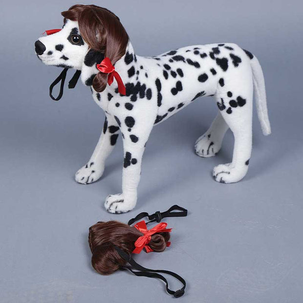 High Temperature Wire Wig Pet Headwear Accessories Multiple Color Curly Pet Dog Wig Cosplay Decorations Dog Costume Accessories