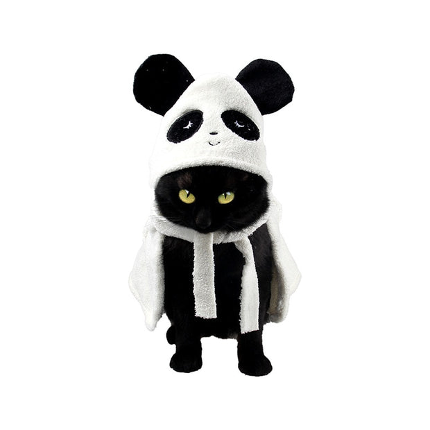 Cute Pet Bathrobe for Mice, Cats, Small and Medium Dog Microfiber Super Absorbent Dog Cat Bath Cloak Pet Drying Towel-Panda Frog