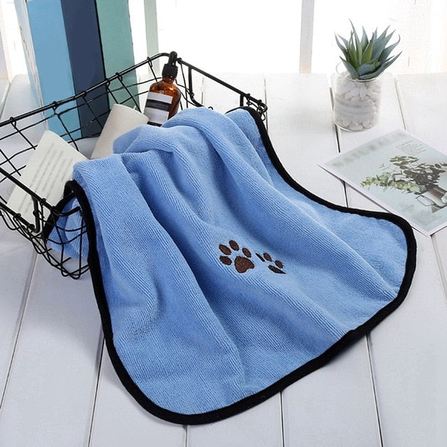 Pets Dog Bath Towels Perros For Dogs Cat Puppy Microfiber Super Absorbent Pet Drying Towel Blanket With Pocket Cleaning Supply