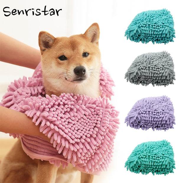 Soft Water Absorption Bath Towel for Pet Dog Cat Cleaning Massage Washing Drying Hair Towel Car washing Bathroom Towel Supplies