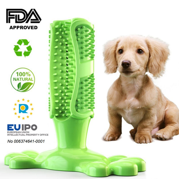 Pet Dog Toothbrush Chew Toy Doggy Brush Stick Soft Rubber Teeth Cleaning Dot Massage Toothpaste for Small dogs Pets Toothbrushes