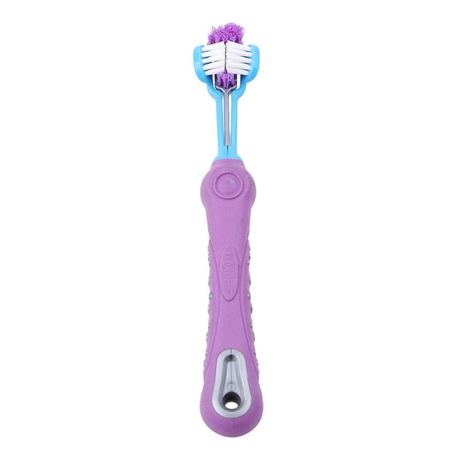 Hot Selling Three Sided Pet Toothbrush Dog Brush Addition Bad Breath Tartar Teeth Care Dog Cat Cleaning Mouth YH-461651