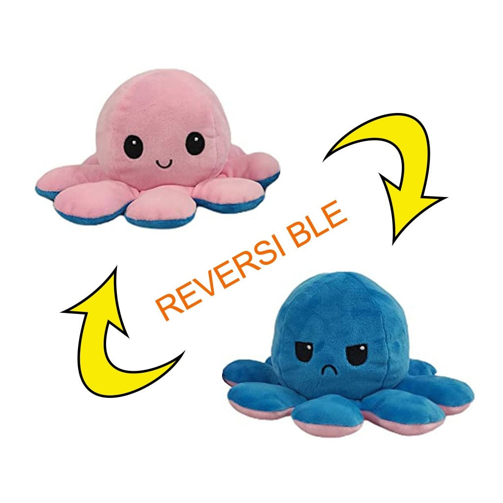 Reversible Flip Octopus Stuffed Plush Doll Soft Simulation Reversible Plush Toy Color Chapter Plush Doll Filled Plush Child Toy