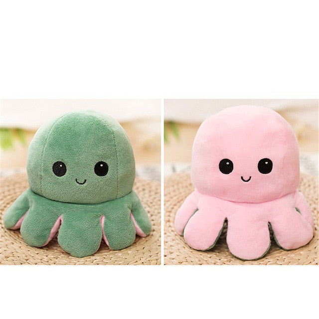 Reversible Flip Octopus Stuffed Plush Doll Soft Simulation Reversible Plush Toy Color Chapter Plush Doll Filled Plush Child Toy