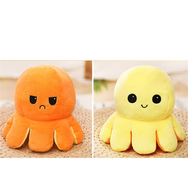 Reversible Flip Octopus Stuffed Plush Doll Soft Simulation Reversible Plush Toy Color Chapter Plush Doll Filled Plush Child Toy