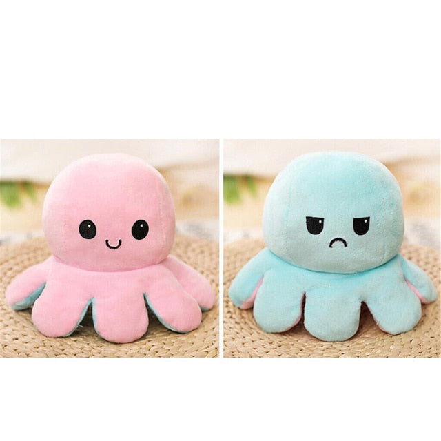 Reversible Flip Octopus Stuffed Plush Doll Soft Simulation Reversible Plush Toy Color Chapter Plush Doll Filled Plush Child Toy