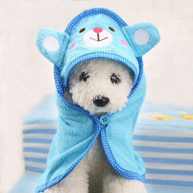 Cute Pet Dog Towel Soft Drying Bath Pet Towel For Dog Cat Hoodies Puppy Super Absorbent Bathrobes Cleaning Necessary supply